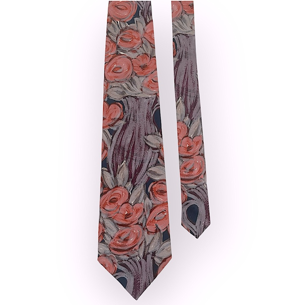 Signori dei Signori men’s abstract floral made in Italy 100% silk neck tie art
